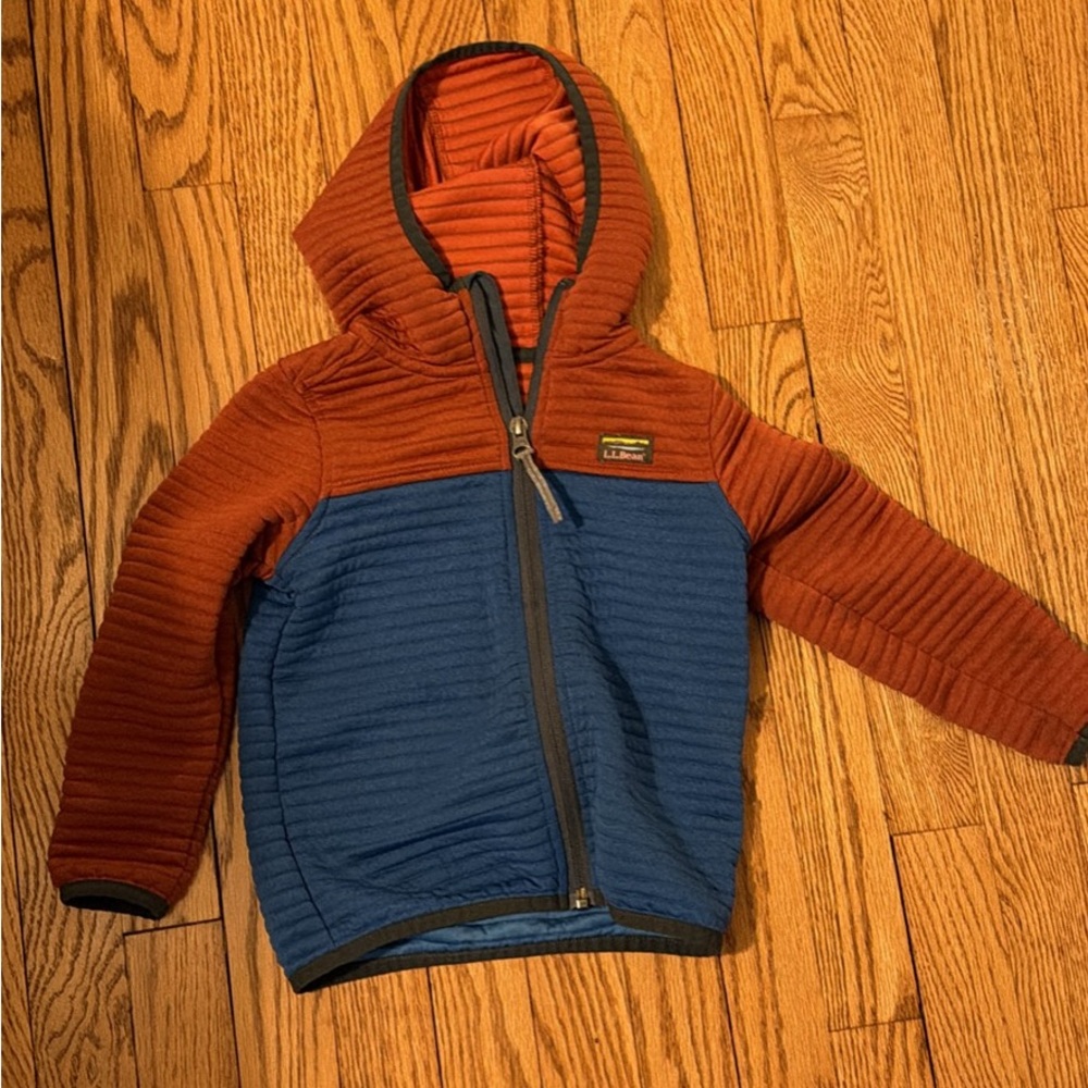 L.L. Bean Kids Airlight Colorblock Jacket - Rust & Navy